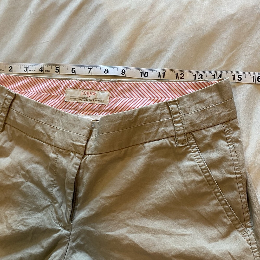 J.Crew Broken In Chino Shorts Women's Size 4 Khaki Cotton 56445‎ - Picture 3 of 6
